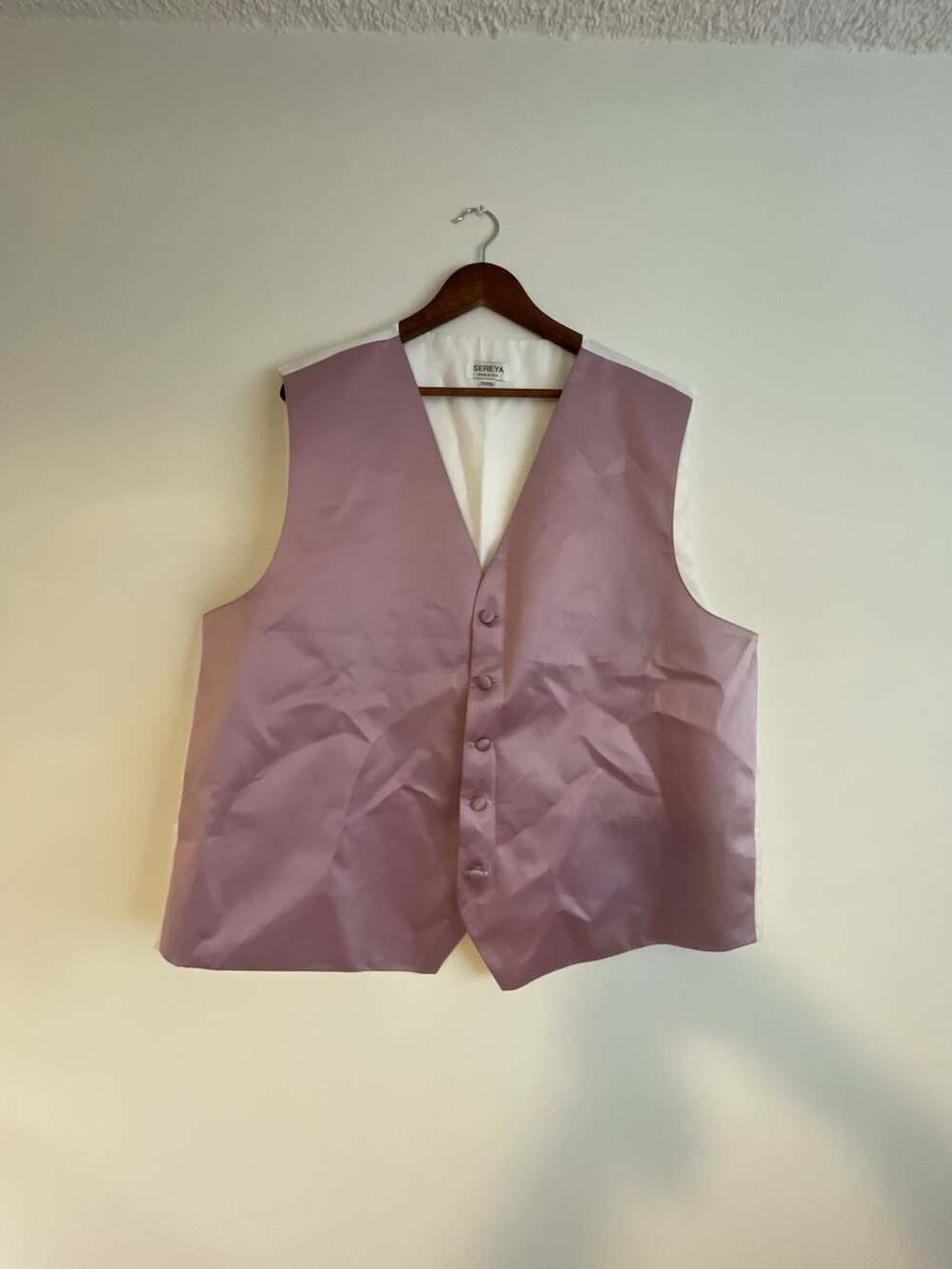 Sereya mauve satin formal tuxedo vest Men's size XXXL